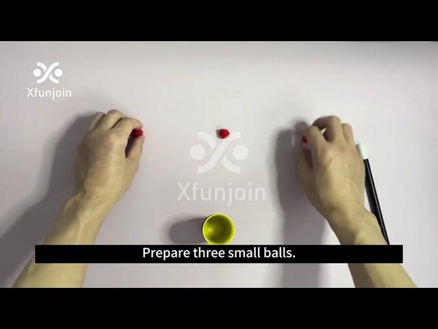 Xfunjoin Three Cups and Balls Plastic Magic Tricks - Balls Appearing/Disappearing Close-up Gimmick