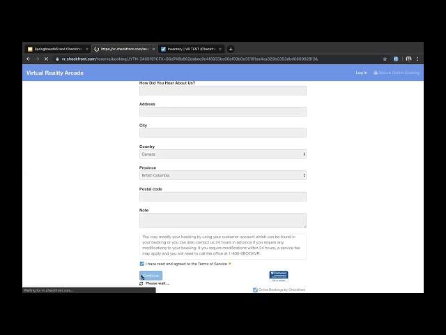 Checkfront Booking Integration Live Demo