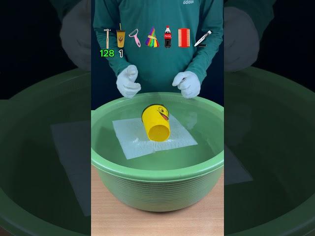TRY TO GUESS HOW MANY TISSUE PAPER IT TOOKS! what happend next ? #watertub #satisfying #asmr