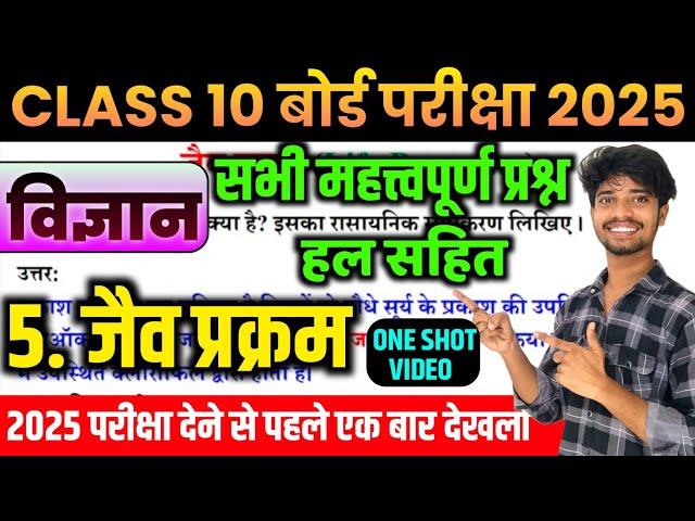 जैव प्रक्रम विज्ञान के सभी important question 2025 बोर्ड परीक्षा के लिए ,/ UP Board Exam 2025