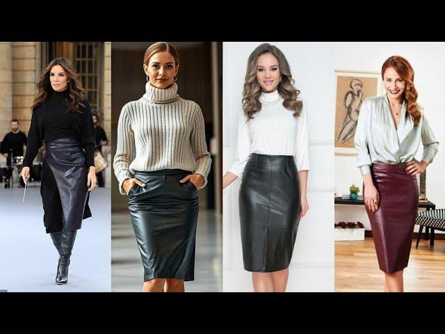 MOST WEARING BEAUTIFUL ATTRACTIVE NEW LEATHER SKIRT DESIGN AND UNIQUE IDEAS