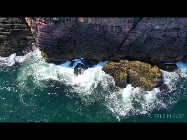 4K Lodge Park Nahant Massachusetts Aerial Rocky Coastline