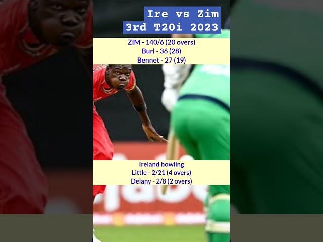 Ireland vs Zimbabwe 3rd T20i 2023 match highlights