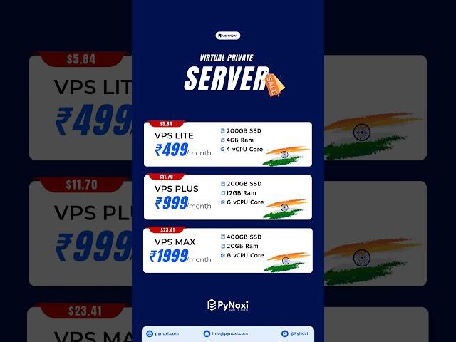 Affordable VPS Hosting with PyNoxi Plans Starting at ₹499/Month! 