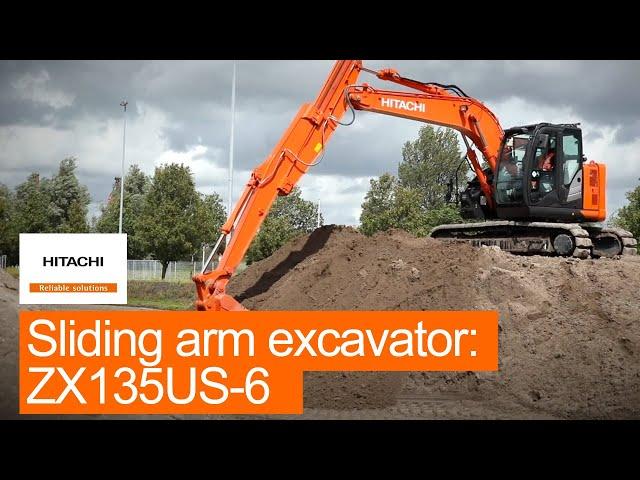 Hitachi ZX135US-6 sliding arm excavator [WALK-AROUND]