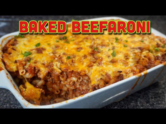 Cheesy Baked Beefaroni Recipe // American Goulash w/ Ground Beef Recipe