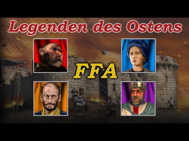 Schwein vs Emira vs Hyäne vs Richard | Legenden des Ostens | Stronghold Crusader - KI Kämpfe