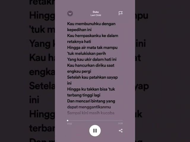 Lirik lagu duka ( last child ) #bismillah #spotify #galau #viralvideo #sadstory #movie #fyp #fypシ゚