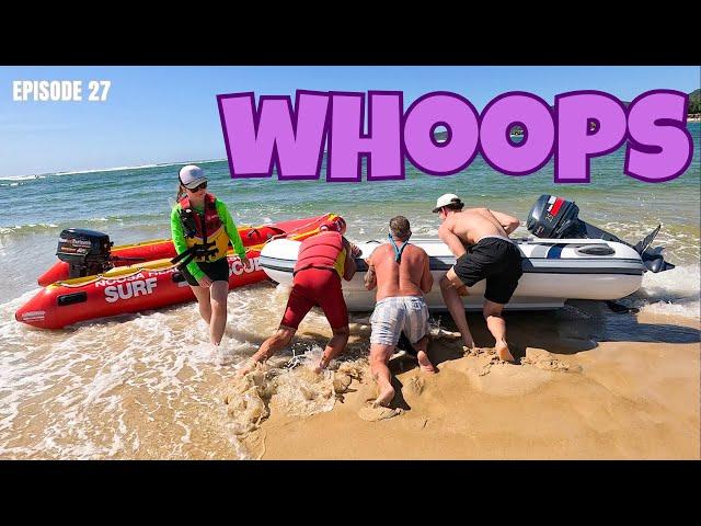 Things get out of control at the Noosa Bar Crossing