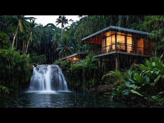 Rainforest Rain Sounds For Sleeping or Studying, waterfall sounds for sleep or focus - 12 hours