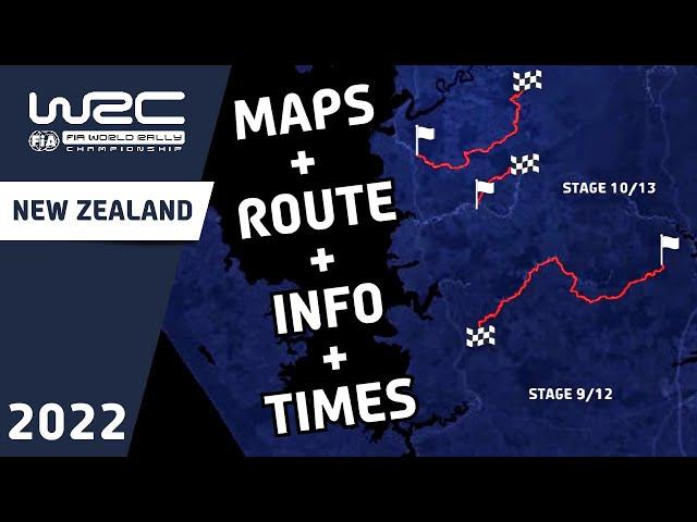 WRC Repco Rally New Zealand 2022 | Maps : Route : Stage Info : Times