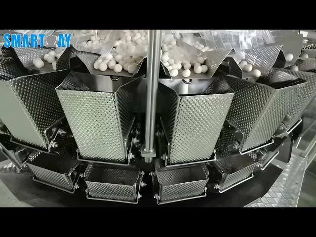 24 Head Weigher Smartweigh Automatic Weighing Machine For Meat Ball Packaging