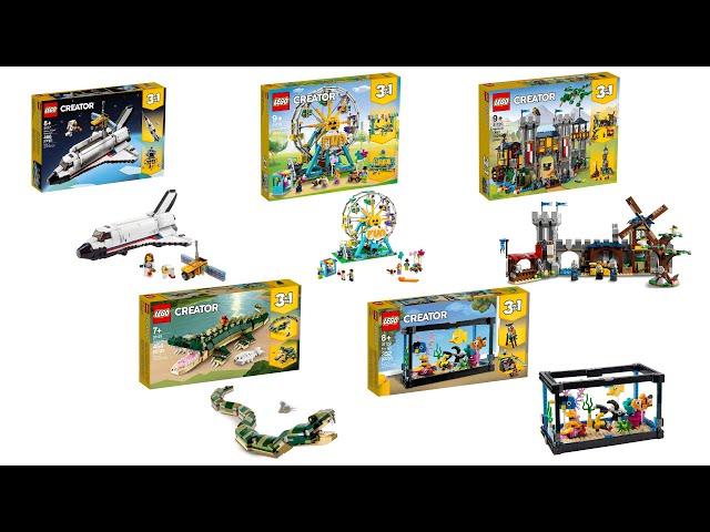 New models Lego CREATOR 2021. 31117: Space Shuttle Adventure, 31119: Ferris Wheel, 31120 : Race