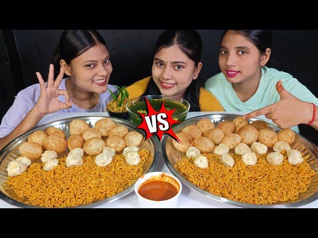 Biggest Thali Spicy Maggi Spicy Pani Puri Eating Challenge | Asmr Spicy Maggi With Momos Eating