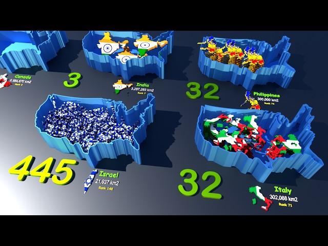 Countries size comparison VS USA
