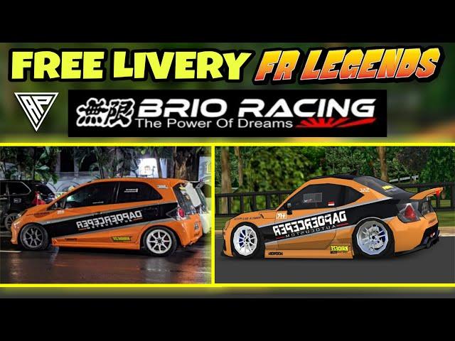 FREE CODE LIVERY FR LEGENDS || HONDA BRIO RACING!!!