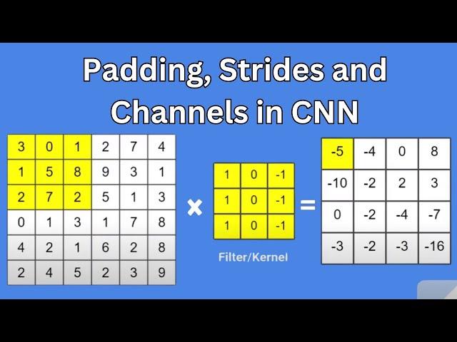 Padding, Strides and Channels in CNN