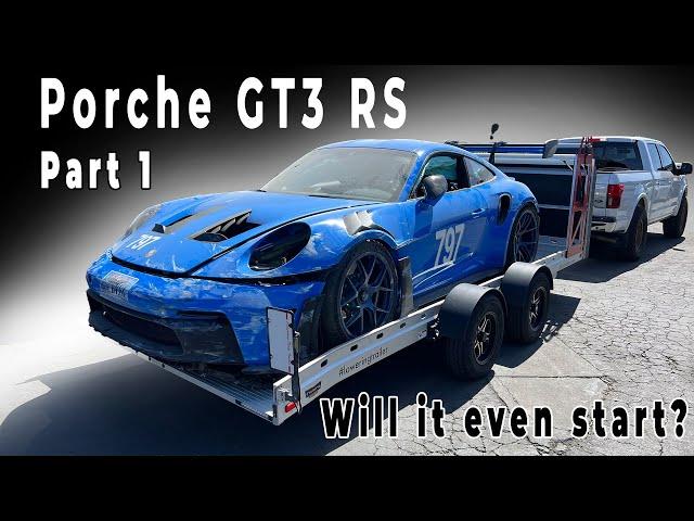 WE BOUGHT WRECKED 992 PORSCHE GT3 RS AIRBAGS DEPLOYED WON'T START!