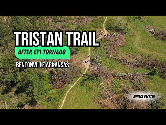 Tristian Trail destruction after storm ripped through Bentonville, AR.