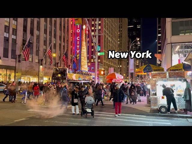 Saturday Action In New York Night Walking Tour 4k