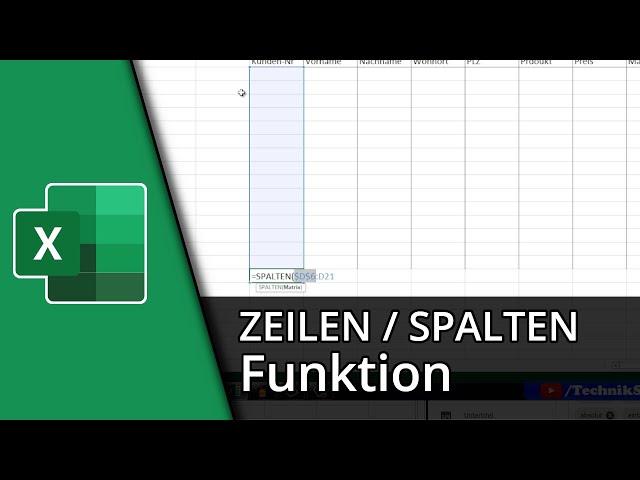 Excel Zeilen Funktion | =SPALTEN/ZEILEN()  Tutorial