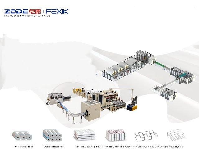 ZODE FEXIK Kitchen Towel/Toilet Paper Rolls/Facial Tissue Converting Packaging Machine Line