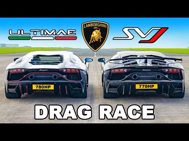 Lamborghini Aventador Ultimae v SVJ: DRAG RACE