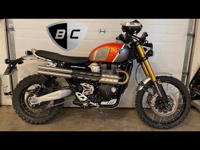 Triumph Scrambler 1200XE British Customs shotgun slip on exhaust