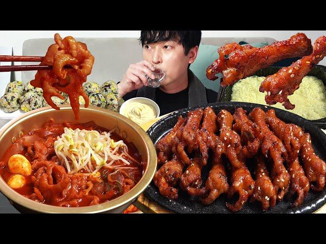 Spicy Chicken Feet!! It's really delicious MUKBANG REALSOUND ASMR EATINGSHOW