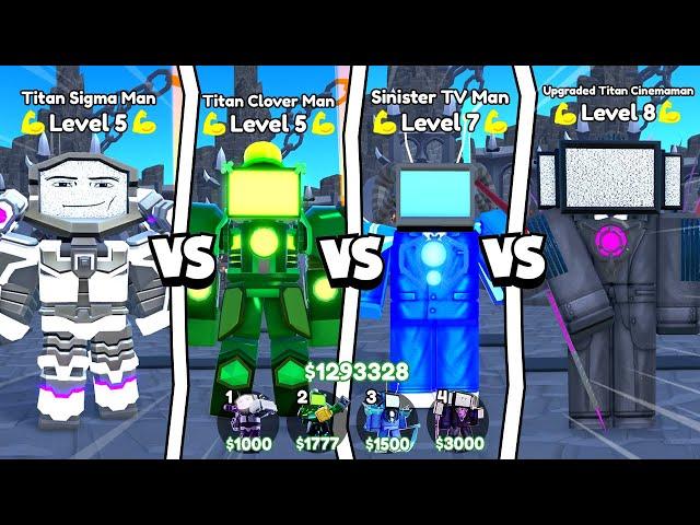 TITAN SIGMA vs CLOVER vs SINISTER vs CINEMAMAN! IN ENDLESS MODE Toilet Tower Defense