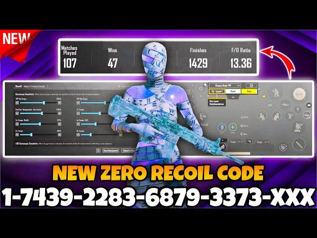 BGMI 2024 NO RECOIL/ZERO RECOIL SENSITIVITY CODE | BGMI BEST SENSITIVITY SETTINGS.