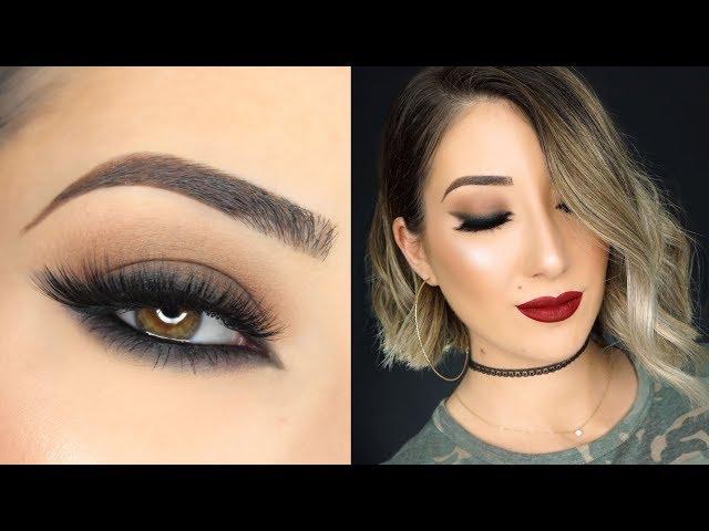 COOL TONED BROWN SMOKEY CAT EYE MAKEUP TUTORIAL