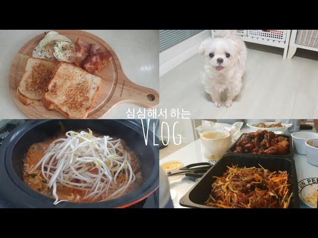 [심심해서 하는 브이로그] 주부 집순이 일상 Vlog(매운족발 브런치만들기 틈새라면)