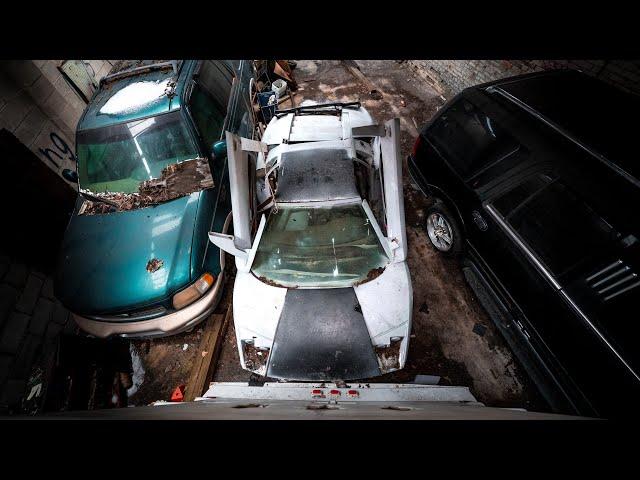 Abandoned LAMBORGHINI Found Inside Decaying Garage!! - Luxury Car GRAVEYARD