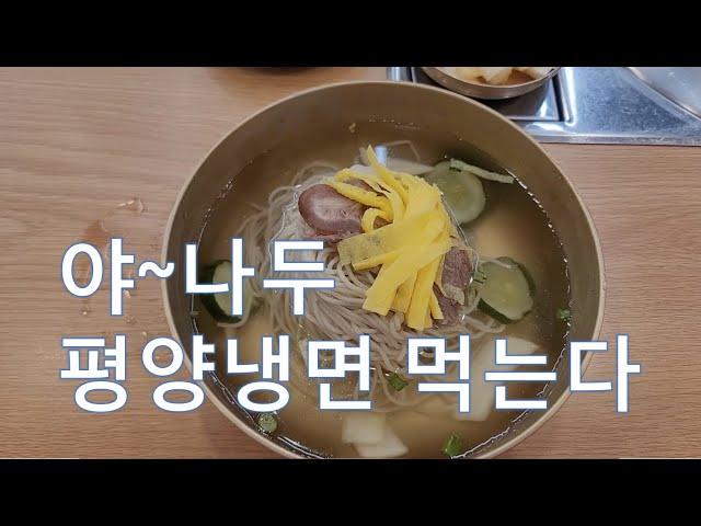 A famous Pyongyang cold noodle in Korea - Korean street food