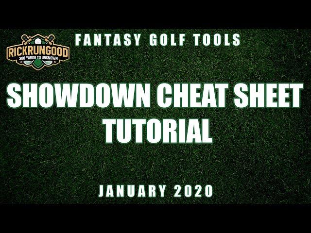 PGA Showdown Cheat Sheet Tutorial (January 2020) | RickRunGood.com