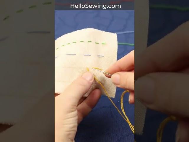 Sewing tip 100 - BASIC HAND SEWING STITCHES (running, basting, backstitch and whipstitch) #shorts