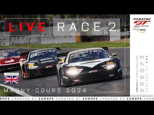 LIVE | Race 2 | Magny-Cours | Fanatec GT Europe 2024 (English)