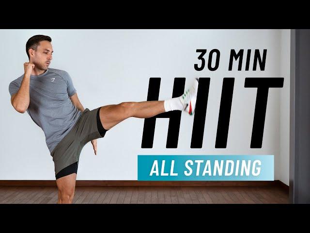 30 Min Intense All Standing HIIT | Burn 500 Calories (No Equipment, No Repeat)