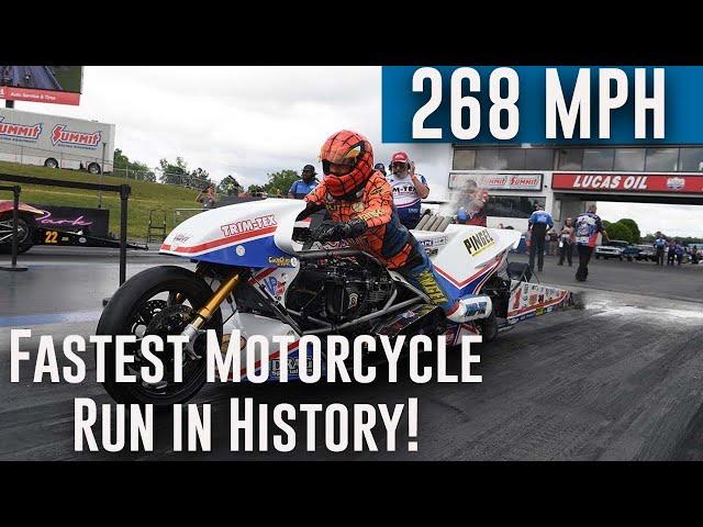 FASTEST motorcycle run in drag racing history made by Larry "Spiderman" McBride!