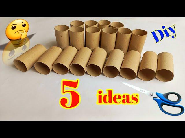 5 awesome ideas! see what I did with toilet paper rolls- recycling ️