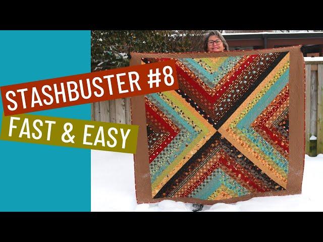  FAST & EASY BEGINNER QUILT WITH JELLY ROLLS -  FREE STASHBUSTER PATTERN