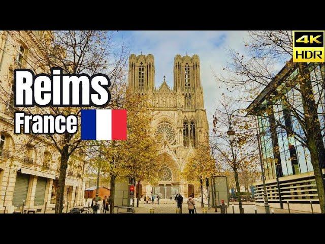 [4K HDR] Walking Tour from Reims & Champagne in France | 고딕건축 노트르담 대성당  라임스, 샴페인의 본고장 함께걸어요.