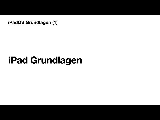 iPad Grundlagen