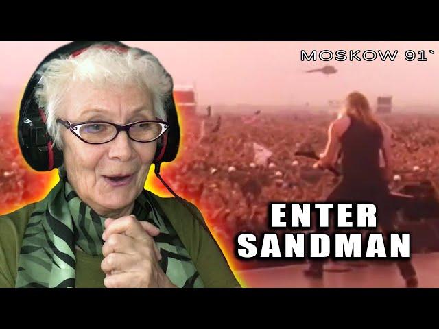 Metallica - Enter Sandman Live Moscow 1991 РЕАКЦИЯ БАБУШКИ ХЙТЕР | RAECTION GRANDMA