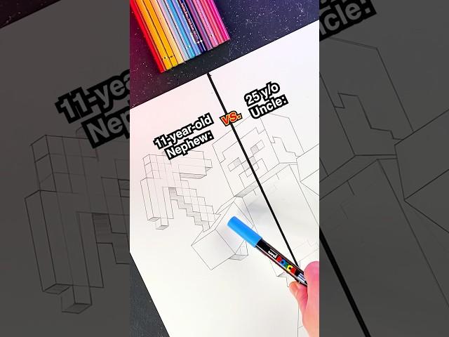 This is so satisfying  | drawing Steve from Minecraft | Kauczuk