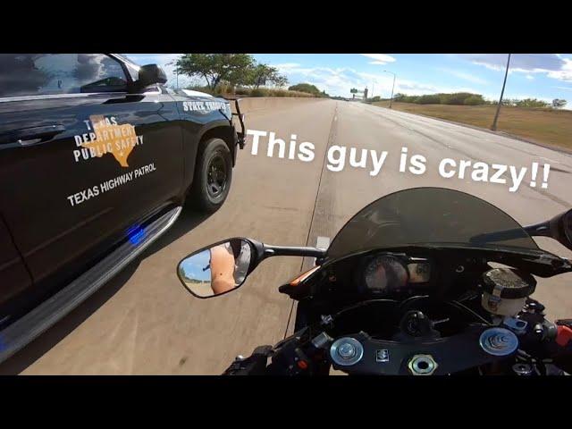 Biker stops Cop from chasing another biker!