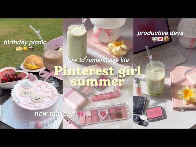 Pinterest girl summer ️romanticising summer, mini picnic, turning 20, makeup haul |aesthetic vlog