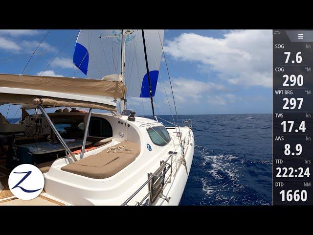 SLOW BOAT TV: ONE HOUR Uninterrupted Blue Water Sailing ASMR (w/Navigation & Wind Stats)