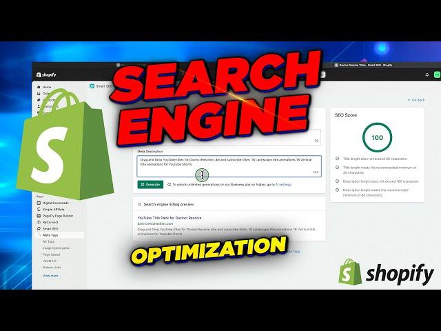 Shopify Search Engine Optimization (SEO) - Smart SEO Free